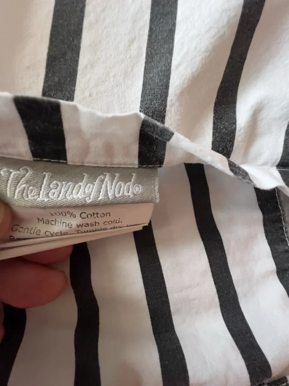 FULL FLAT Sheet Black White Stripe 100% Cotton Pirate LAND Of NOD 81